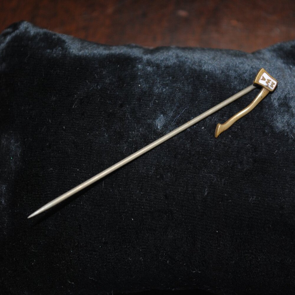 Antique Modern Woodsmen of America Enamel Ax Stick Pin - Picture 4 of 6